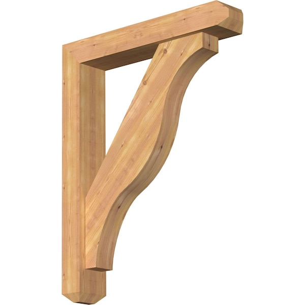 Ekena Millwork Funston Craftsman Smooth Bracket w/ Offset Brace, Western Red Cedar, 5 1/2"W x 30"D x 38"H BKT0604X30X38FST04SWR - main